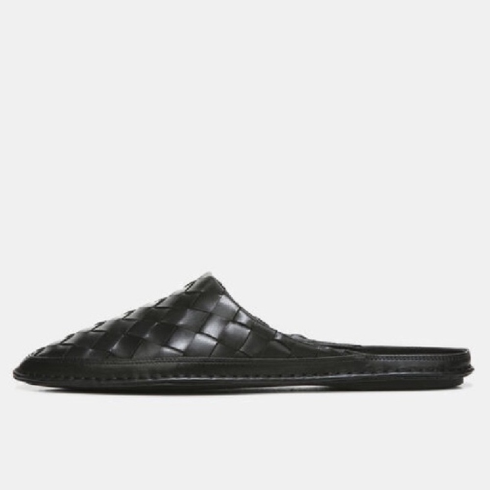 VINCE Freeman Black Leather Mules